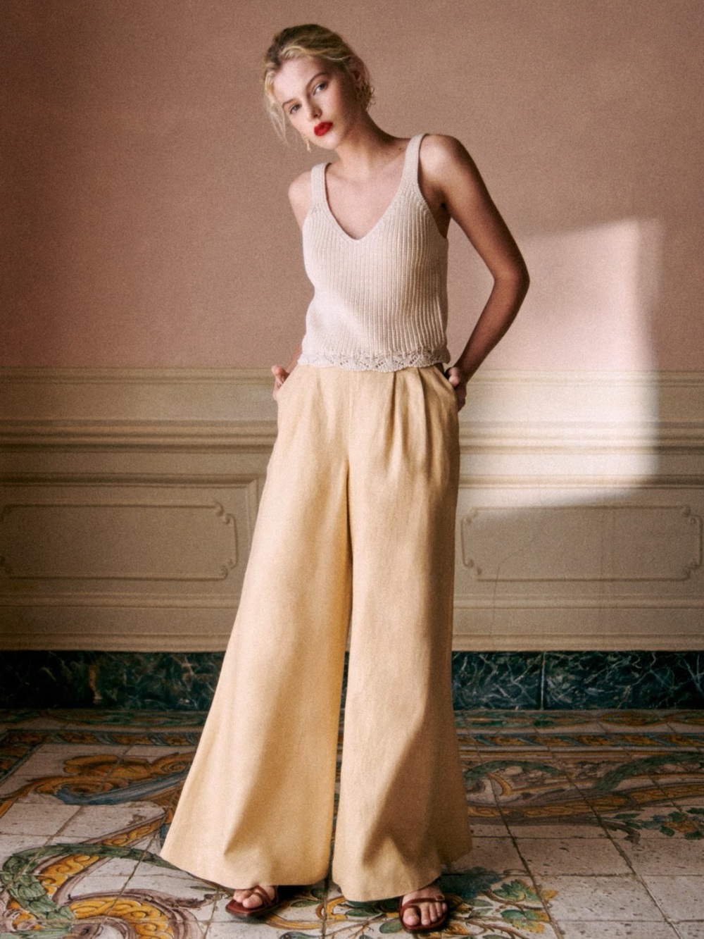 NWT Sezane Silvio 100% Linen Trousers